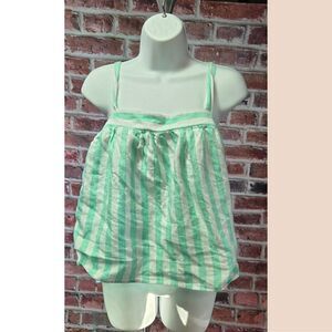 Stoney Clover Lane x Target Tie Strap‎ Stripe Top – Women’s Size Large Green NEW